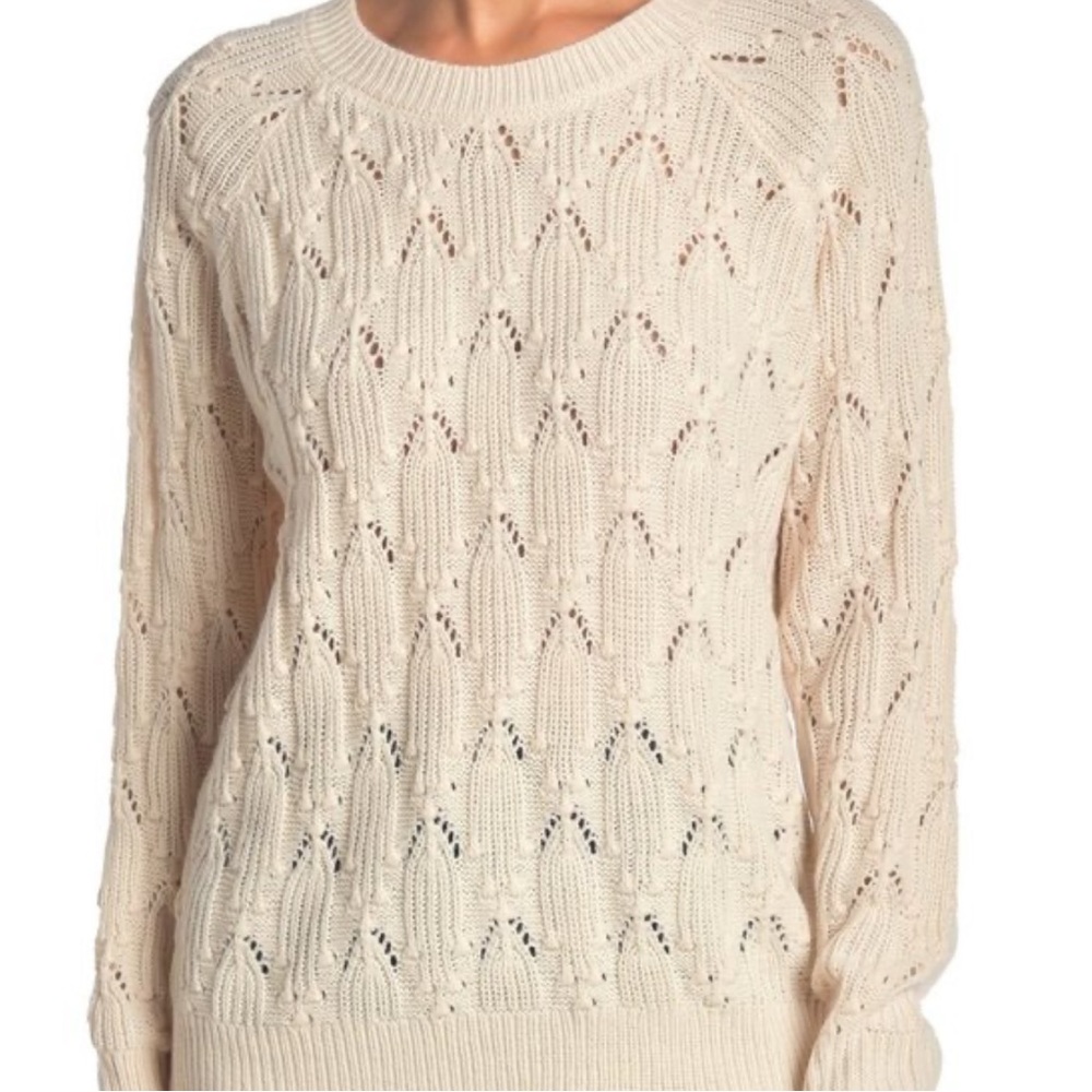 NWT Francesca’s Collection - Cream Elodie Cable Knit Pullover Sweater